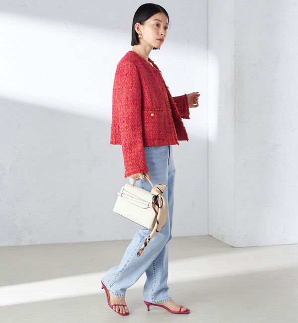 SHIPS for women「GIOLICA: ツイード ノーカラー ジャケット」|ノーカラージャケット|