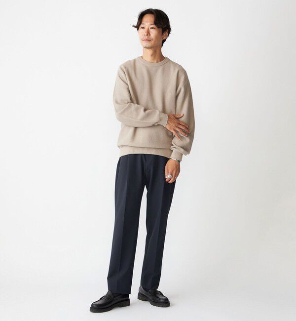 SHIPS「SHIPS:〈洗濯機可能〉SOLOTEX(R) コットン ピケ クルーネック ニット」|ニット・セーター|