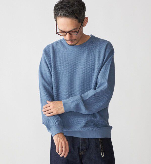 SHIPS「SHIPS:〈洗濯機可能〉SOLOTEX(R) コットン ピケ クルーネック ニット」|ニット・セーター|