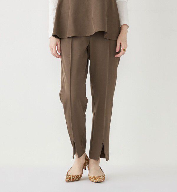 SHIPS Colors 「SHIPS Colors:〈手洗い可能〉ピンタック フロントスリット パンツ」|その他|ブラウン
