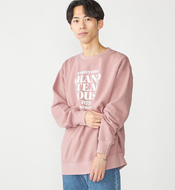 SHIPS「SHIPS: コットン ポリエステル プリント ライト クルーネック スウェット」|スウェット・ジャージ|ワインレッド