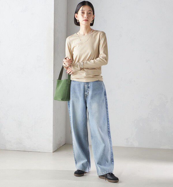 SHIPS for women「〈洗濯機可能〉シャイニー ストレッチ クルーネック カットソー」|Tシャツ・カットソー|