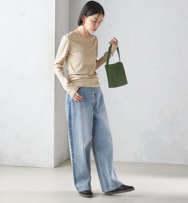 SHIPS for women「〈洗濯機可能〉シャイニー ストレッチ クルーネック カットソー」|Tシャツ・カットソー|