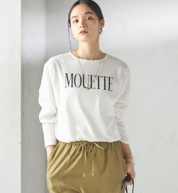 SHIPS for women「〈洗濯機可能〉プラチナヴェール 長袖 ロゴ TEE」|Tシャツ・カットソー|