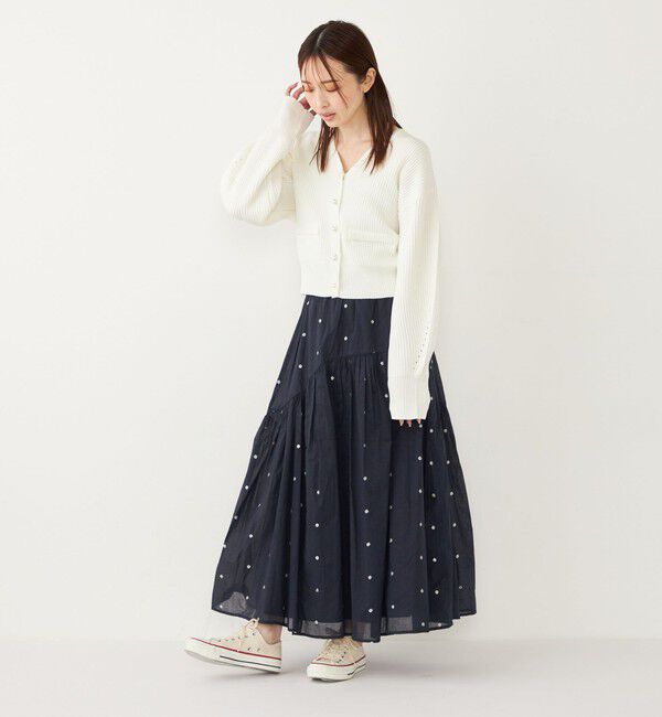 SHIPS Colors 「SHIPS Colors:〈手洗い可能〉Vネック パールモチーフボタン カーディガン」|カーディガン|