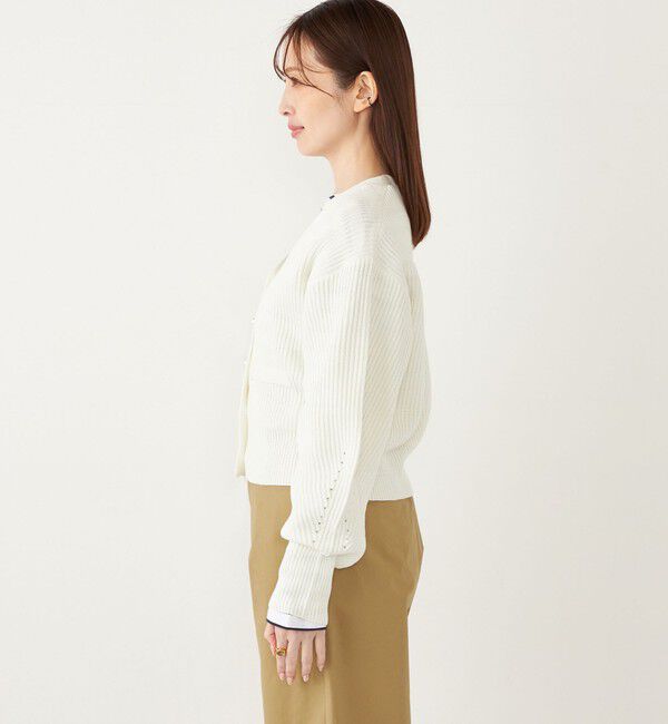 SHIPS Colors 「SHIPS Colors:〈手洗い可能〉Vネック パールモチーフボタン カーディガン」|カーディガン|