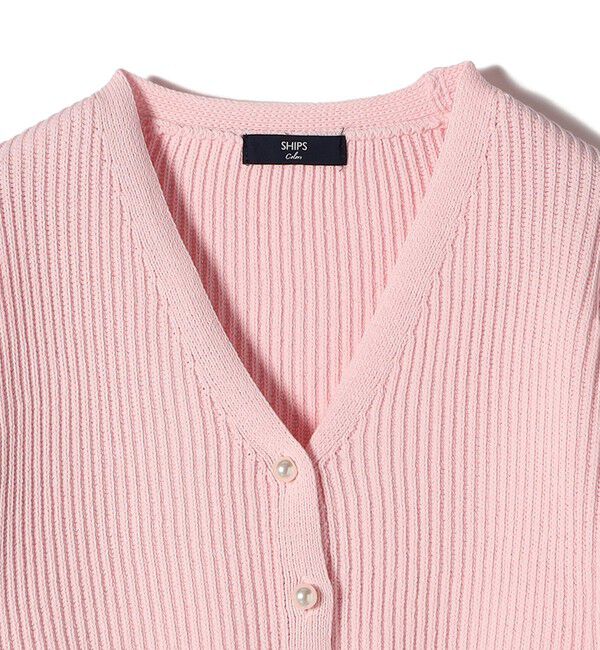 SHIPS Colors 「SHIPS Colors:〈手洗い可能〉Vネック パールモチーフボタン カーディガン」|カーディガン|