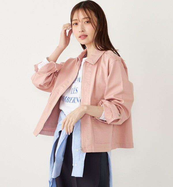 SHIPS Colors 「SHIPS Colors:〈洗濯機可能〉カラーデニム ジップアップ ブルゾン」|デニムジャケット|