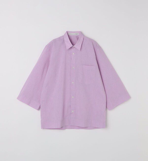 SHIPS「BATEAUX DE SHIPS: レギュラーカラー ソリッド 8分袖 シャツ」|シャツ・ブラウス|ピンク