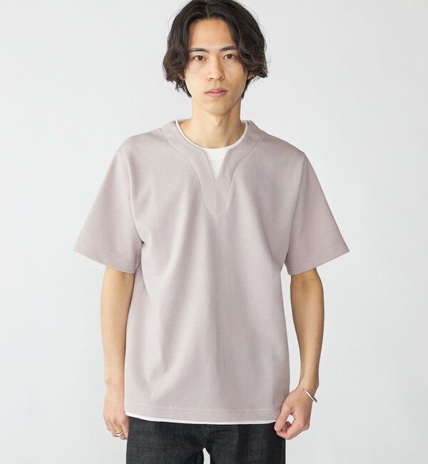 SHIPS「SHIPS: キー ネック フェイクレイヤード Tシャツ」|Tシャツ・カットソー|