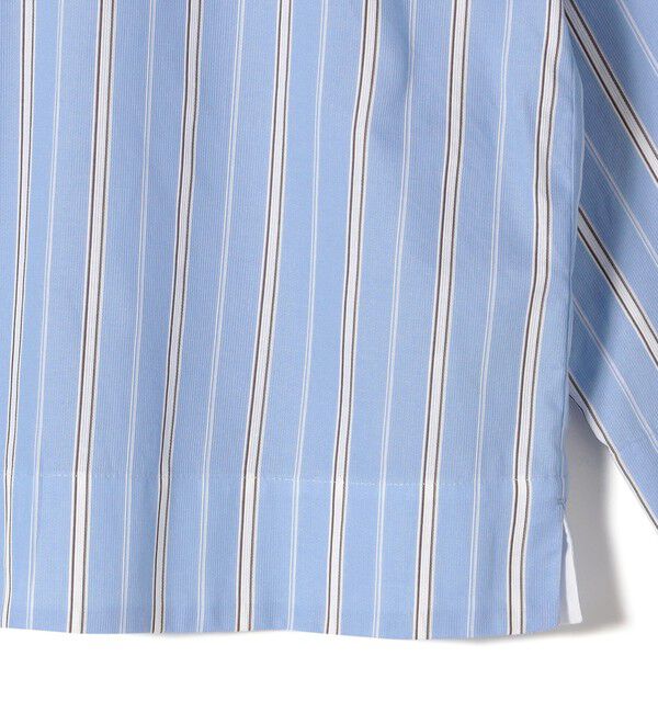 SHIPS for women「SHIPS Primary Navy Label:SOMELOS ストライプ フリル ブラウス」|シャツ・ブラウス|