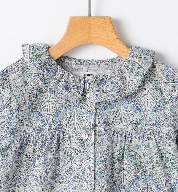 SHIPS KIDS「SHIPS KIDS:100～130cm / リバティ フリルカラー ブラウス」|シャツ・ブラウス|