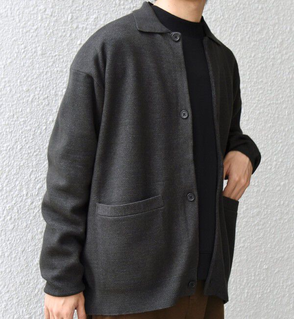 SHIPS any「SHIPS any:〈手洗い可能〉ハイゲージ ミラノリブ ブラッシュド ニット ポロ カーディガン◇」|カーディガン|