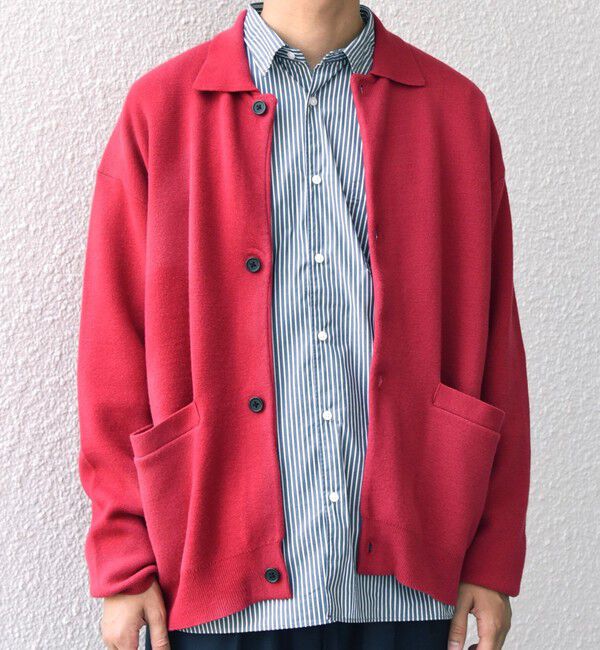 SHIPS any「SHIPS any:〈手洗い可能〉ハイゲージ ミラノリブ ブラッシュド ニット ポロ カーディガン◇」|カーディガン|