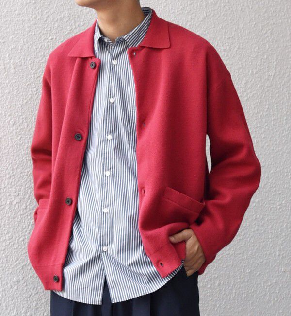 SHIPS any「SHIPS any:〈手洗い可能〉ハイゲージ ミラノリブ ブラッシュド ニット ポロ カーディガン◇」|カーディガン|