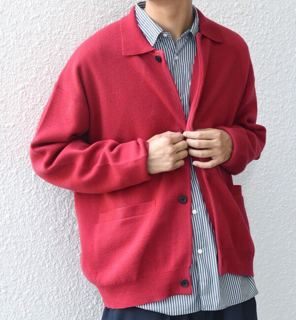 SHIPS any「SHIPS any:〈手洗い可能〉ハイゲージ ミラノリブ ブラッシュド ニット ポロ カーディガン◇」|カーディガン|