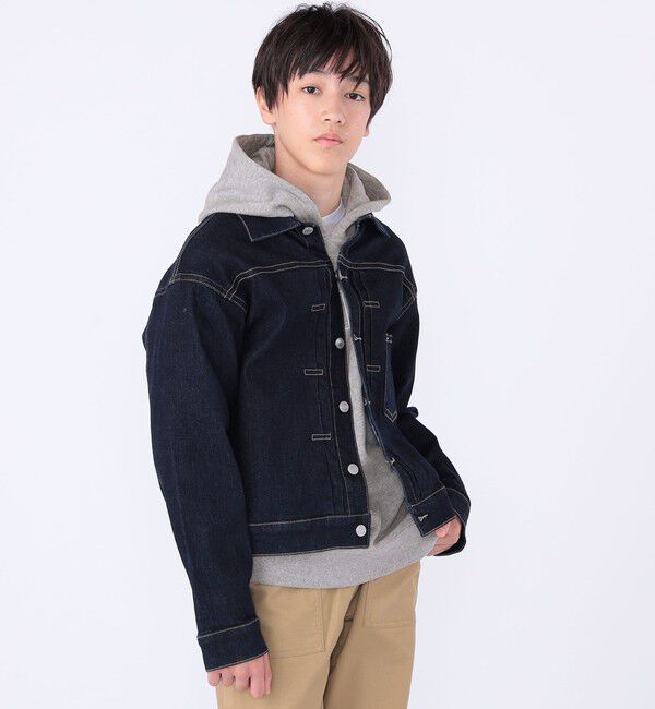 SHIPS KIDS「SHIPS KIDS:140～160m / ヴィンテージ ライク インディゴ デニム ジャケット」|デニムジャケット|