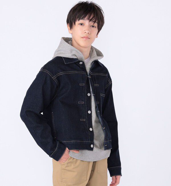 SHIPS KIDS「SHIPS KIDS:140～160m / ヴィンテージ ライク インディゴ デニム ジャケット」|デニムジャケット|