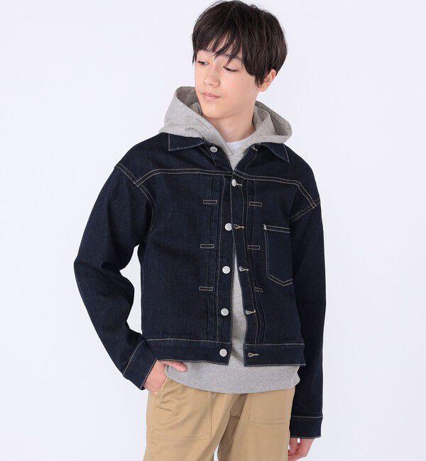 SHIPS KIDS「SHIPS KIDS:140～160m / ヴィンテージ ライク インディゴ デニム ジャケット」|デニムジャケット|
