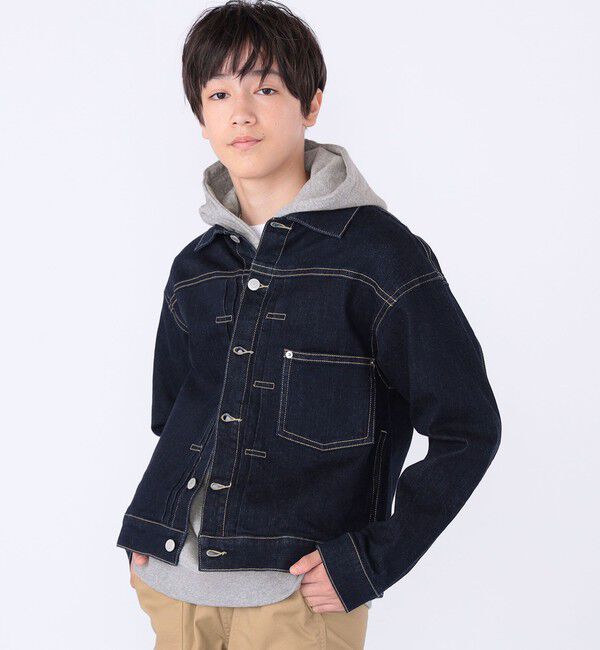 SHIPS KIDS「SHIPS KIDS:140～160m / ヴィンテージ ライク インディゴ デニム ジャケット」|デニムジャケット|