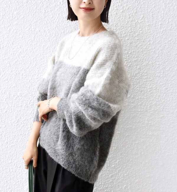SHIPS for women「【WEB限定】〈手洗い可能〉モヘヤ混 グラデーション ニット プルオーバー」|ニット・セーター|