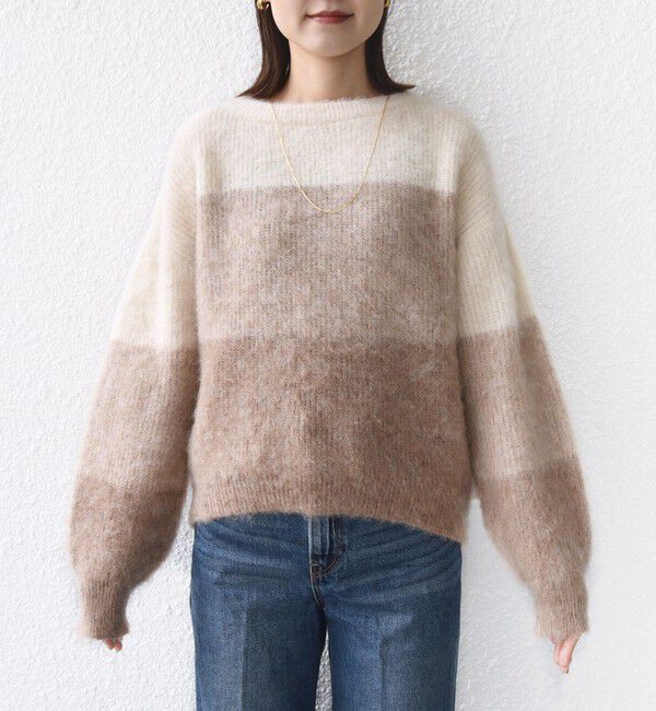 SHIPS for women「【WEB限定】〈手洗い可能〉モヘヤ混 グラデーション ニット プルオーバー」|ニット・セーター|