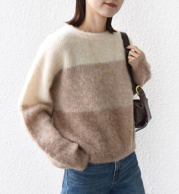 SHIPS for women「【WEB限定】〈手洗い可能〉モヘヤ混 グラデーション ニット プルオーバー」|ニット・セーター|