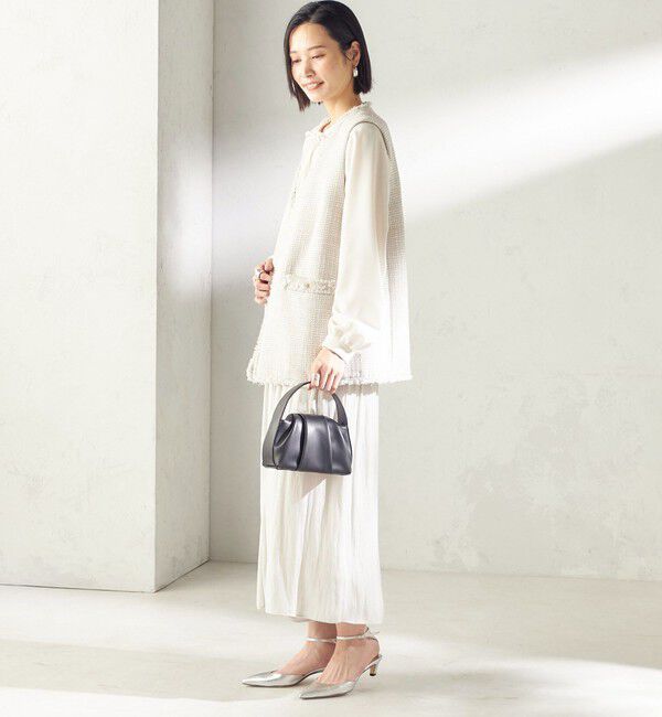 SHIPS for women「トライスピン 杢 ツイード カラーレス ジレ（セレモニー対応可）」|ベスト・ジレ|