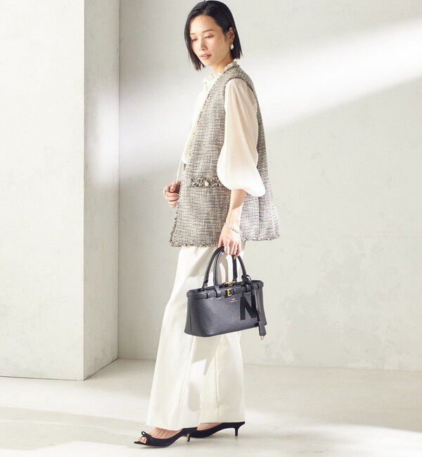 SHIPS for women「トライスピン 杢 ツイード カラーレス ジレ（セレモニー対応可）」|ベスト・ジレ|