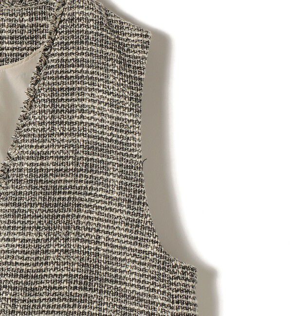 SHIPS for women「トライスピン 杢 ツイード カラーレス ジレ（セレモニー対応可）」|ベスト・ジレ|