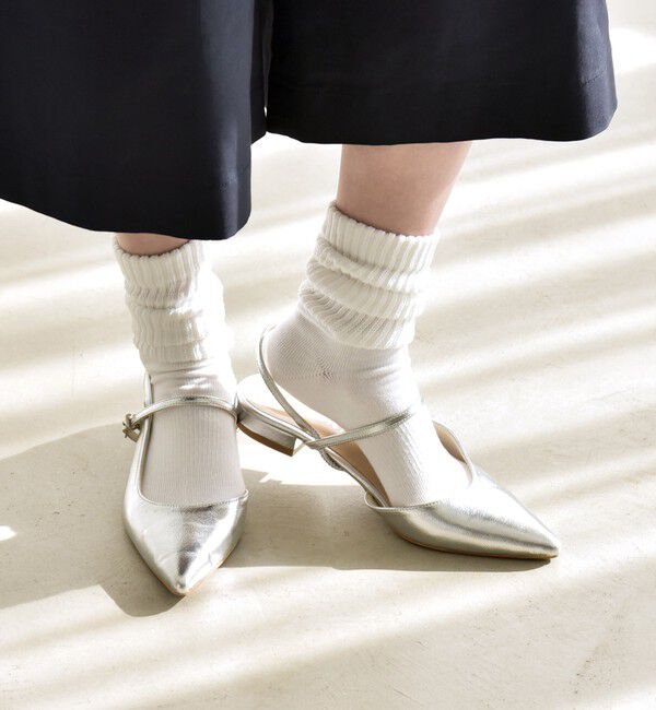 quaranciel「quaranciel: ポインテッド スリングバック パンプス」|パンプス|シルバー