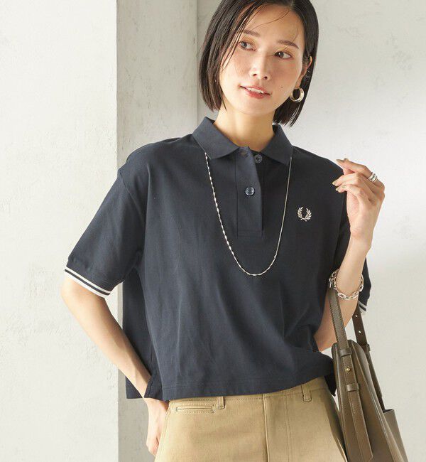 SHIPS for women「《予約》FRED PERRY:G2174SHEER TIPPED POLO」|ポロシャツ|ネイビー