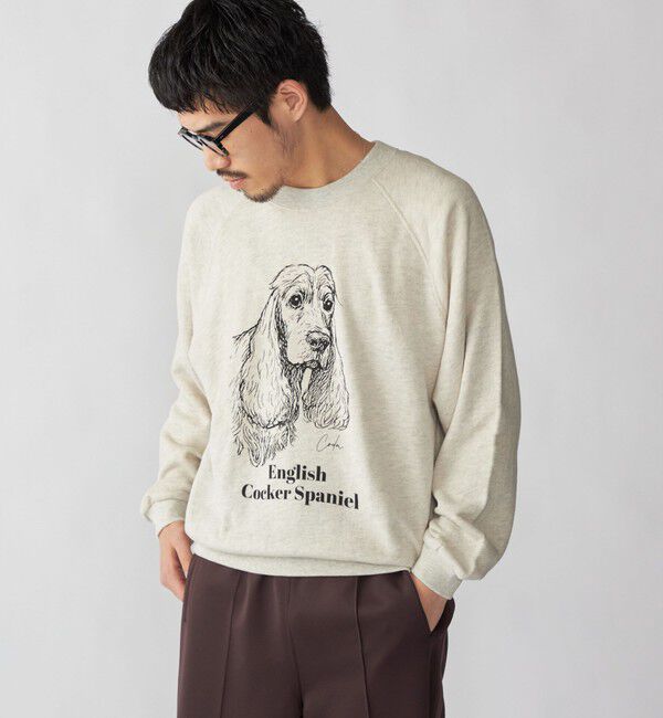 SHIPS「SHIPS: ドッグ プリント スウェット ロングスリーブ」|スウェット・ジャージ|