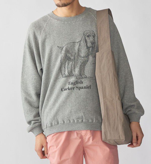 SHIPS「SHIPS: ドッグ プリント スウェット ロングスリーブ」|スウェット・ジャージ|ライトグレー