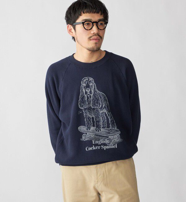 SHIPS「SHIPS: ドッグ プリント スウェット ロングスリーブ」|スウェット・ジャージ|