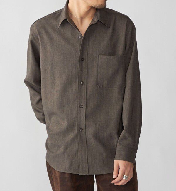 SHIPS「SHIPS: ハイブリッド ツイル シャツ アウター」|シャツ・ブラウス|チャコールグレー