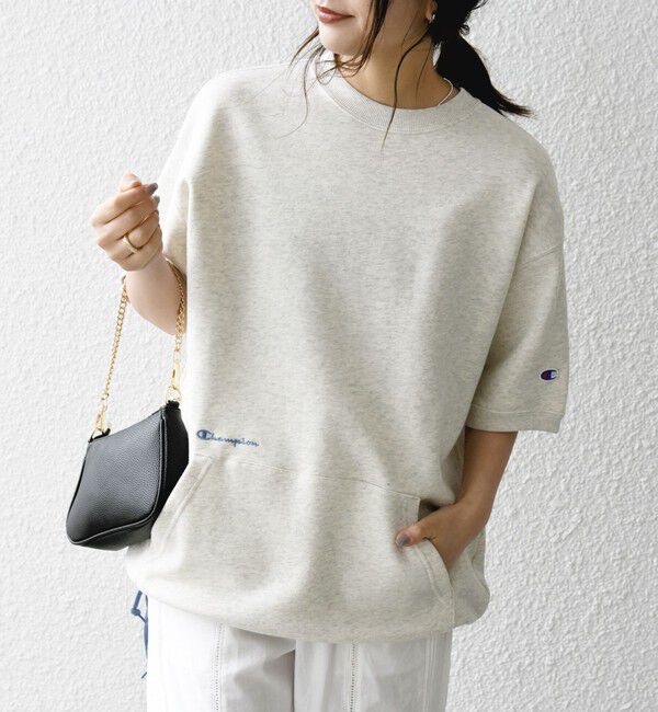 SHIPS any「【SHIPS any別注】Champion: ロゴ 刺繍 スピンドル スウェット Tシャツ 26SS◆」|Tシャツ・カットソー|