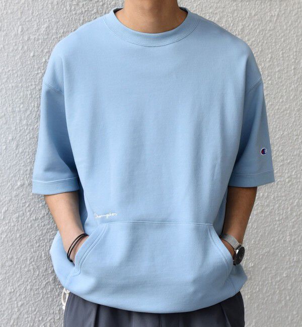 SHIPS any「【SHIPS any別注】Champion: ロゴ 刺繍 スピンドル スウェット Tシャツ 26SS◆」|Tシャツ・カットソー|