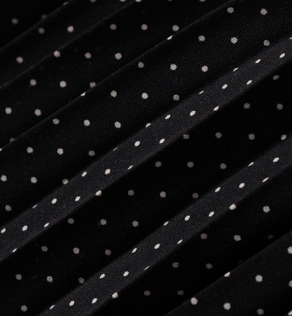 SHIPS any「SHIPS any:〈手洗い可能〉ドット バンドカラー プリーツ ロング ワンピース」|ワンピース|