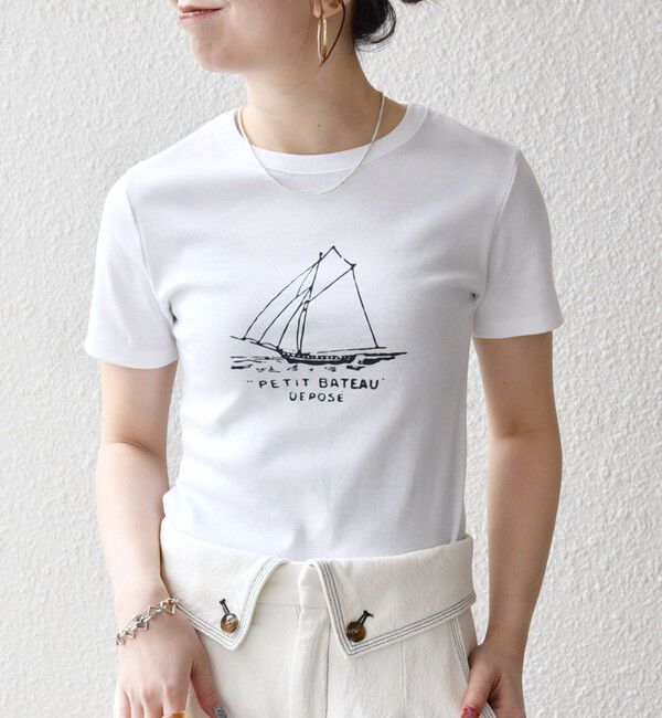 SHIPS any「《予約》【SHIPS any別注】PETIT BATEAU: ロゴ プリント コンパクト TEE 26SS」|Tシャツ・カットソー|