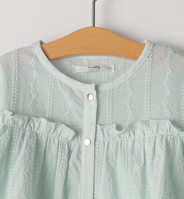 SHIPS KIDS「SHIPS KIDS:80～90cm /  ギャザーフリル 刺繍 ブラウス」|シャツ・ブラウス|