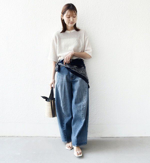 SHIPS for women「《予約》〈手洗い可能〉ランダム ブルーゼ 5分袖 プルオーバー」|Tシャツ・カットソー|