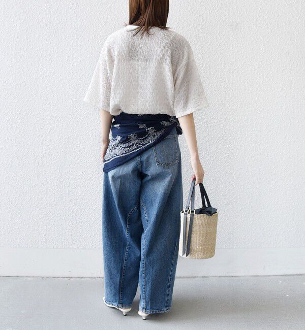 SHIPS for women「《予約》〈手洗い可能〉ランダム ブルーゼ 5分袖 プルオーバー」|Tシャツ・カットソー|