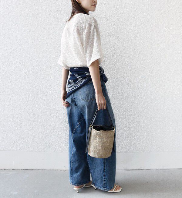 SHIPS for women「《予約》〈手洗い可能〉ランダム ブルーゼ 5分袖 プルオーバー」|Tシャツ・カットソー|