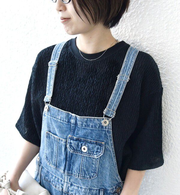 SHIPS for women「《予約》〈手洗い可能〉ランダム ブルーゼ 5分袖 プルオーバー」|Tシャツ・カットソー|