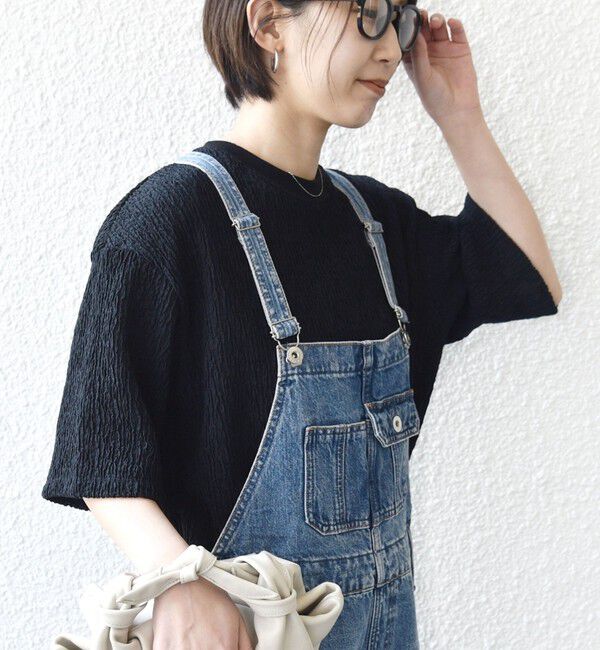 SHIPS for women「《予約》〈手洗い可能〉ランダム ブルーゼ 5分袖 プルオーバー」|Tシャツ・カットソー|