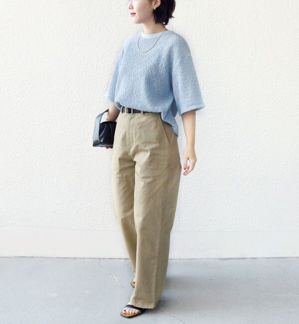 SHIPS for women「《予約》〈手洗い可能〉ランダム ブルーゼ 5分袖 プルオーバー」|Tシャツ・カットソー|