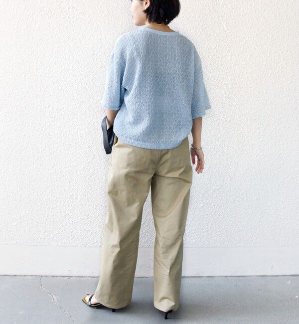 SHIPS for women「《予約》〈手洗い可能〉ランダム ブルーゼ 5分袖 プルオーバー」|Tシャツ・カットソー|