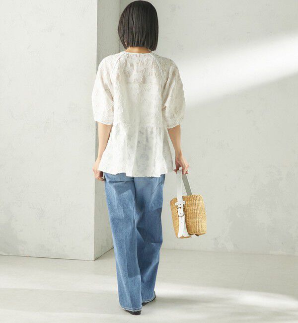 SHIPS for women「《予約》〈手洗い可能〉ジャカード ペプラム ブラウス」|シャツ・ブラウス|