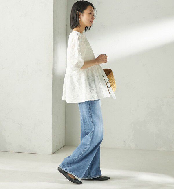 SHIPS for women「《予約》〈手洗い可能〉ジャカード ペプラム ブラウス」|シャツ・ブラウス|